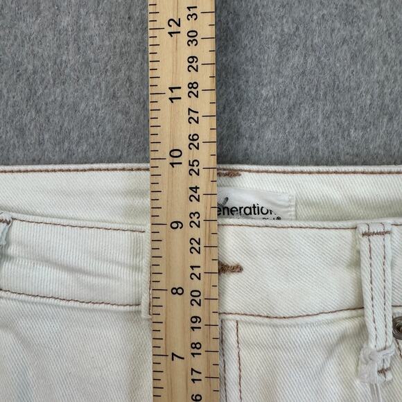 Regeneration by Celebrity Pink Short WMNS 5/27 Cream Denim Shortie Mid Rise Boho - Picture 8 of 9